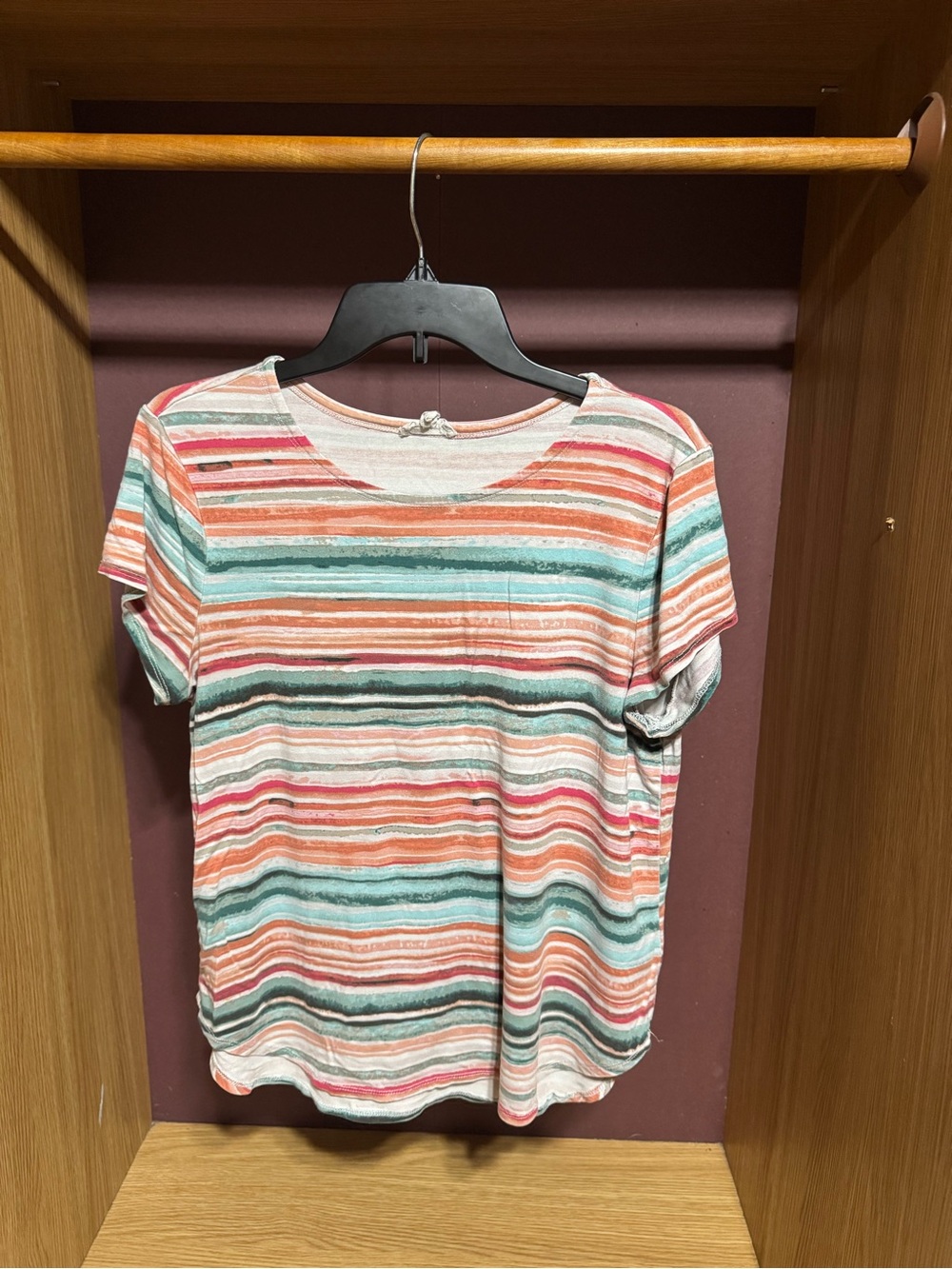 Cupio Blush Multicolor Striped Tee XL
